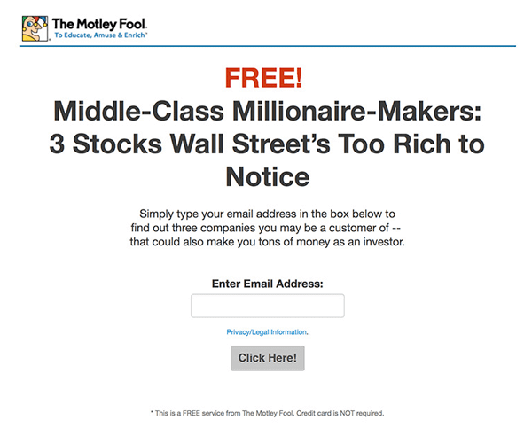 Image result for Motley Fool landing page